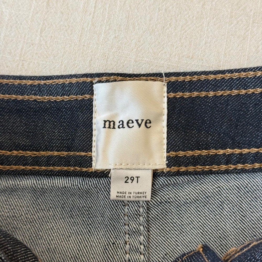 Maeve Ettie High-Rise Crop Wide-Leg Jeans Women 29T Dark Wash Indigo NWOT - Picture 4 of 11